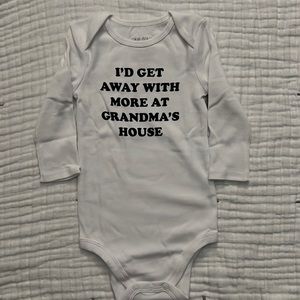 NWT 9M Long Sleeve Onesie with Saying
